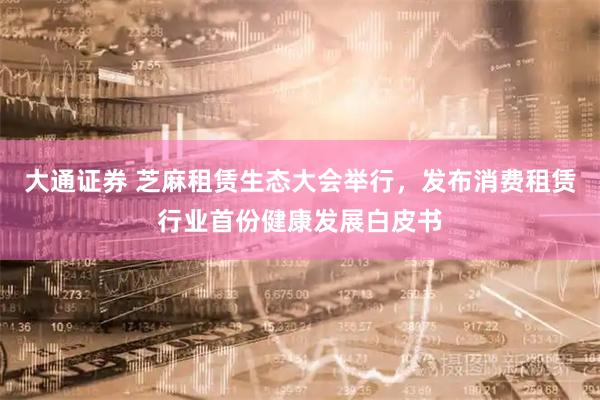 大通证券 芝麻租赁生态大会举行，发布消费租赁行业首份健康发展白皮书