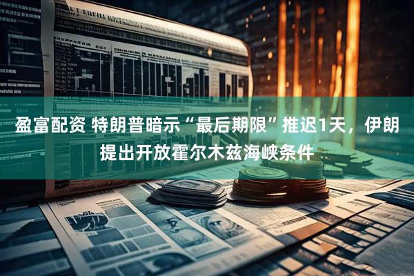 盈富配资 特朗普暗示“最后期限”推迟1天，伊朗提出开放霍尔木兹海峡条件