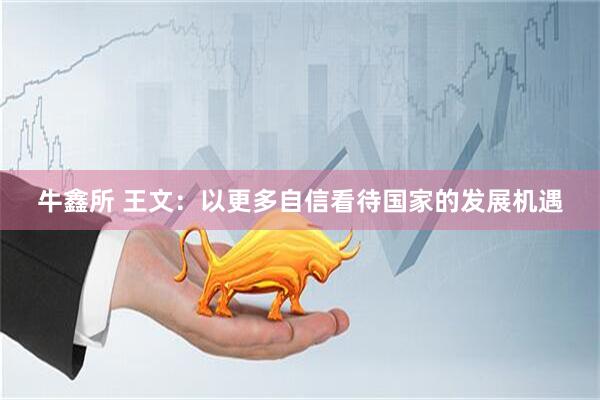 牛鑫所 王文：以更多自信看待国家的发展机遇
