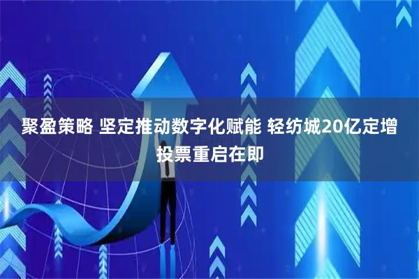 聚盈策略 坚定推动数字化赋能 轻纺城20亿定增投票重启在即
